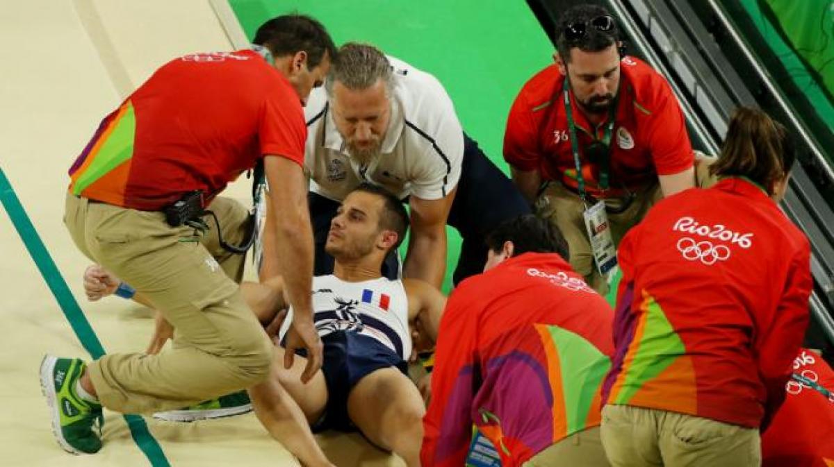 Rio Olympics: French gymnast suffers double leg fracture